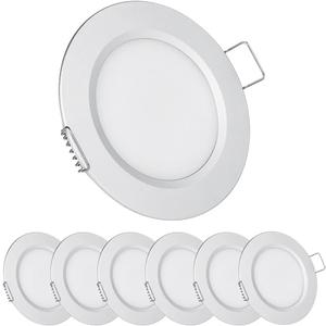 acegoo RV 2.75" Recessed LED Ceiling Light 12V Ultra-Thin Puck Light, Dimmable RV Lights Interior for Camper Van Truck Motorhome Boat Sailboat Roof Under Cabinet Lighting, 6 Pack (Sliver,Cool White)