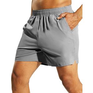 Haimont Men's 5 Inches Quick Dry Workout Running Shorts Active Shorts with Pockets Lightweight Breathable Light Grey, S (Gray, S)