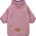 Fitwarm Sherpa Dog Sweater, Thermal Dog Clothes for Small Dogs Girl, Pet Winter Coat, Cat Outfit, Purple, XXL