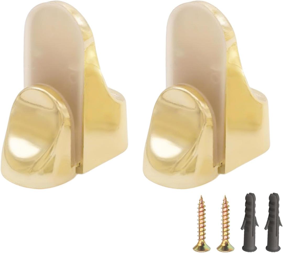 2 x 2-Pack Glass Clamp, Cucumis Adjustable Bright Zinc Alloy Glass Clip Clamp for Shower, Bathroom, Kitchen & Staircase Handrail (Gold)