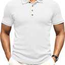 Aimeilgot Mens Polo Shirts Short Sleeve Casual Retro Summer T-Shirts Soft Knitted Classic Polo Tees (Gray, XXL)