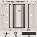Fairy Baby 51.18" Extra Tall Cat Gate for Doorway, 29.5"-40.5" Extra Wide Pet Gate Dog Barrier Indoor for Cats Dogs, Kid Puppy Dog Gate No Jumping Over & No Climb, Metal Child Safety Proof Gate, Black