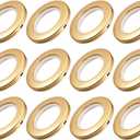 uxcell Curtain Grommets Plastic 1.5 Inch Inner Dia Drapery Eyelet Rings for Window Curtain Rods Gold Tone 12 Pcs