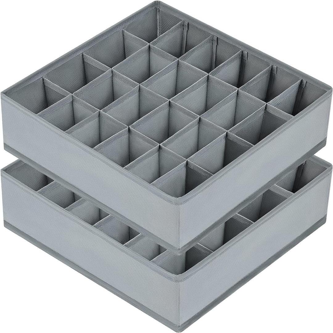 1Pcs Sock Drawer Organizer Divider Underwear Organizer, 24 Cell Closet Organizers and Storage Organizer Sock Holders Organizers for Storing Socks, Handkerchiefs, Ties, Belts