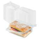Restaurantware Tamper Tek 5.9 x 4.5 x 2.4 Inch Rectangle Take Out Containers 100 Durable Sandwich To-Go Containers - Tamper-Evident Freezable Clear Plastic Sandwich Containers With Hinged Lids
