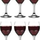 Vikko 8.5 Ounce Small Wine Glasses Set of 6, Fancy Red and White Wine Glass, Durable Stem, Copas De Vino Dishwasher Safe