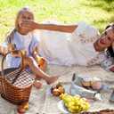 VitalCozy Waterproof Picnic Blankets 7171 inch Outdoor Blanket Foldable 2 in 1 Double Layer Sandproof Beach Mat with Carry Strap for Camping Lawn Park Beach Grass(Khaki)