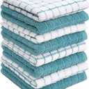 Bumble Dish Cloths (8 Pack) | 12" x 12" | 100% Cotton Kitchen Towels | 405 GSM | Soft, Highly Absorbent & Durable Dish Towels for Kitchen | Aqua