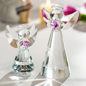 HDCRYSTALGIFTS Set 2 Crystal Angel Figurines Collectibles Gift for Women/Mom Art Glass Christmas Guardian Angel Statues Ornament