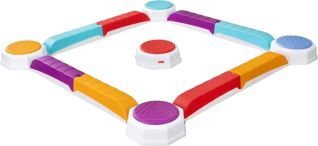 Fisher-Price™ Balance Beam and Toddler Stepping Stones, 13 Pieces – Non-Slip Plastic Balance & Stackable Stepping Stones, Sensory Toy for Toddlers, Indoor or Outdoor Play, Easy Storage