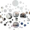 Sawysine 48/96 Pcs Acrylic Mirror Wall Stickers Removable Circle Mirrors Wall Decor Round Sticker Decals Tiles Peel for DIY Home Living Room Door(96 Pcs,5.9 in, 3.2 in, 2.2 in, 1.4 in, 1 in, 0.9 in)