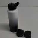 FineDine Water Bottle - Stainless Steel Insulated Water Bottle with Straw Lid, Flip Lid & Wide-Mouth Cap - Keeps Hot and Cold - 40 Oz / 1.18L - Dreamy Black-White