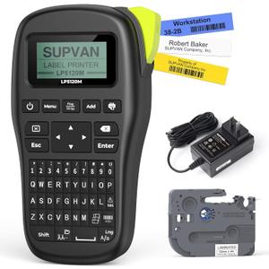 SUPVAN LP5120M Label Maker Machine with Keyboard & AC Adapter, Waterproof Thermal Transfer Label Printer with Ik+ Icons for Garage, Home, Office Organization