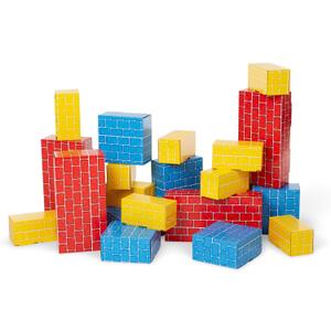 Melissa & Doug Jumbo Extra-Thick Cardboard Building Blocks - 40 Blocks in 3 Sizes Jumbo Extra-Thick Cardboard Pretend Brick For Building