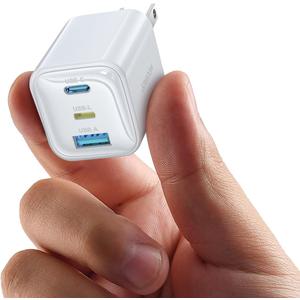 JOYROOM iPhone Charger Fast Charging, 3 Port 30W GaN USB C Charger Block, Portable Compact Type C Charging Block with Foldable Plug for iPhone17/16/15/14/13/12 Series, iPad, Galaxy and More