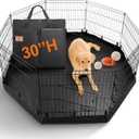 PJYuCien Puppy Playpen Indoor - 8 Panels 30H Dog Playpen with Storage Bag and Bottom Better for Small Pets