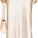 Womens Satin Leopard Print Silk Maxi Skirts Drawstring Flared Casual A-Line Long Skirt for Women (Medium)