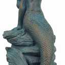 Mermaid Statue 28"H Mermaid on Ocean Rock Garden Statue Resin Patina Large Mermaid Sculpture Outside Outdoor Decor for Lawn Patio Pool Home Ornament Mermaid Figurines Collectible Fairy Tale