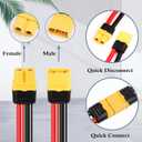 12AWG XT60 Extension Cable 1FT 2PCS XT60 to XT60 Cable with Male to Female Connector for RC Battery Portable Power Station Solar Pane