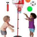 Basketball Hoop for Kids Toy Set with 3 Balls | Adjustable Height Stand 2-4 ft | Indoor & Outdoor Play for Toddler Boy & Girl