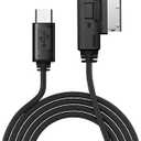 Untvie USB-C to AMI MMI Aux Cable Charging & Audio, for iPhone 16/15 Compatible Audi A4/A6/A8/Q5/Q7 2011-2016, VW CC/Magotan/Tiguan (3.3FT)