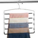 Pants Hangers Non Slip Pack Space Saving Hangers Multi-Layer Swing Arm Pants Hanger Stainless Steel Space Saver Hanger Closet Storage Organizer for Jeans Trouser Slacks Clothes (Black)