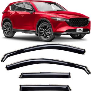 Voron Glass in-Channel Extra Durable Rain Guards for Mazda CX-5 2017-2025, Window Deflectors, Vent Window Visors, 4 Pieces - 200935