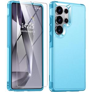 ANTSHARE for Samsung Galaxy S25 Ultra Case, S25 Ultra Case with Tempered Glass Screen Protector, [Military-Grade Drop Protection] Heavy Duty Shockproof Phone Case for Galaxy S25 Ultra 5G, Blue