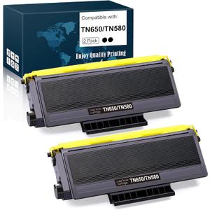 Compatible Toner Cartridge Replacement for Brother TN650 TN-650 TN580 TN-620, HL-5370DW HL-5250DN HL-5340D HL-5240 MFC-8480DN MFC-8860DN MFC-8890DW (High Yield, Black, 2-Pack)