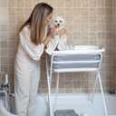 Beberoad 2 in 1 Dog Bath Tub Dog Washing Station for Bathing and Grooming, Elevated Collapsible Foldable Portable Shower Bathtub for Small Dogs Cats Pet, Indoor and Outdoor