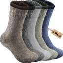 5 Pack Merino Wool Socks - Men's Winter Warm Thermal Hiking Socks for Camping and Cozy Wear (7-13, Multicolor)