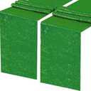 Christmas Green Sequin Table Runner 2Pack 12 x 108 inch Long Table Runners,Glitter Shiny Fabric Runner for Rectangle Round Table Party Decorations Graduation Event Banquet New Year Holiday