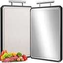 LOZOVIN 16"*11" Double Sided Stainless Steel/ Wheat Straw Cutting Board, Separate Surfaces for Meat & Veggies, Non Toxic Chopping Board for Kitchen, Dishwasher Safe, Scratch Resistant Mesh Design