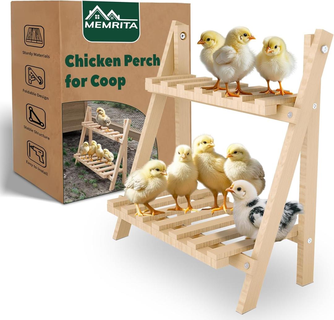 Chicken Perch,Strong Chicken Roosting Bars for Coop and Brooder,Foldable Chick Jungle Gym,Chicken Perch for Coop,Chicken Toys for Coop,Training Perch for Chick,Large Bird,Parrot