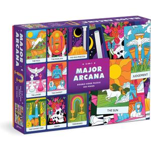 Galison Major Arcana 500 Piece Double Sided Puzzle from Galison - Highlights The Tarot Cards That Represent Life Lessons & Themes, Thick and Sturdy Pieces, Challenging Family Activity, Great Gift Idea