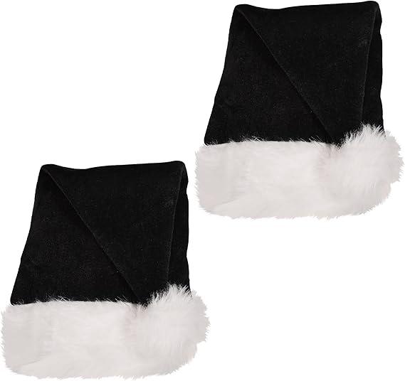 Black Santa Hats – 2-Pack Holiday Costume caps