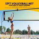 Apex Sports Volleyball Net Training 12' Wide, Portable Adjustable Height 7.4' to 8' Includes Ground Stakes, Carry Bag Indoor & Outdoor Use, Designed by Pro Athletes for Peak Performance