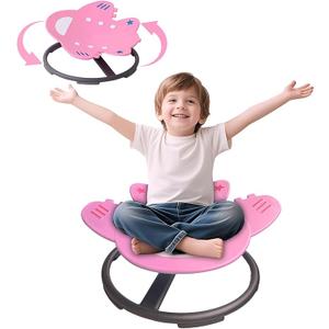 Sensory Spinning Chair for Kids,Autism Childs Swivel Chair,Sit and Spin Toy,Sensory Equipment,Non-Slip Metal Base Indoor and Outdoor Training Body Coordination Ages 3-12
