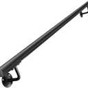 48 Inch Black Square Pipe Staircase Handrails - 4 FT Wall Mount Stairway Railing Indoor, Outdoor Stair Railing, Deck Rails, Banister Railing, Safety Grab Handle for Handicap