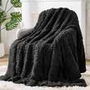 Sherpa Fleece Adult Weighted Blanket Great for Sleep, 20 lbs Dual Sided Soft Fuzzy Heavy Blankets for Couch Bed Sofa, Cozy Warm Fluffy Arched Jacquard Throw for Winter (Black, 60" x 80", 20 Pounds)