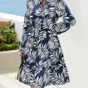 BTFBM Women Fall Dresses 2026 Floral Long Sleeve Mini Boho Dress (XL)