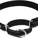 Adjustable Martingale Safety Training Dog Collars, Soft Neoprene Padded Breathable Nylon Pet Collar for Small Medium Large Dogs (L, Black)