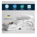 Serta Goose Feather Down Fiber Cotton Comforter Queen Size - 100% Cotton Duvet Insert - Hotel Luxury Hypoallergenic Bedding Comforter All Season Medium Warmth 90 x 90 Inch White