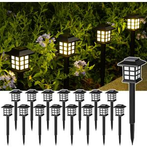 SOLPEX 16 Pack Solar Outdoor Lights, Path Lights, Walkway Lights Outdoor, Solar Garden Lights, Pathway Lights Waterproof for Garden, Yard, Landscape (Warm White)