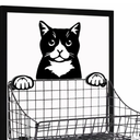 Cat Wall Basket 12x12