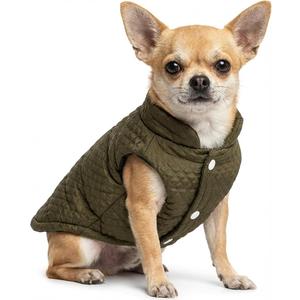 Soft Warm Small Dog Coats Lightweight Pet Dog Winter Jackets for Small Medium Dogs Puppy Cold Weather Coat Pet Clothes, Green, Medium