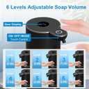 OHIFAST Automatic Liquid Soap Dispenser Touchless, USB Rechargeable Smart Hand Soap Dispenser, 6-Level Adjustable, 12.8oz/380mL, Compatible with Thick Thin Dish Soap for Bathroom Kitchen-Black