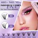 3 x DIY Lash Extension Kit 280pcs Individual Lashes Cluster D Curl Eyelash Extension Kit Lash Clusters with Lash Bond and Seal and Lash Applicator Tool (KIT,40D+50D-D-9-16MIX)