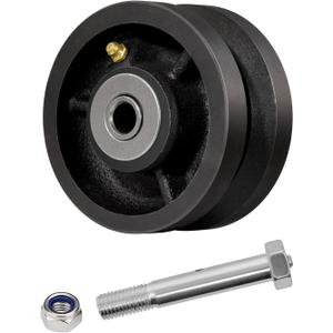 4" X 2" Sliding Gate Wheels4 Pack, Cast Iron V Groove Wheel with Roller Bearing-700 lbs Capacity, Rolling Gate Wheels, Sliding Gate Casters (Black)