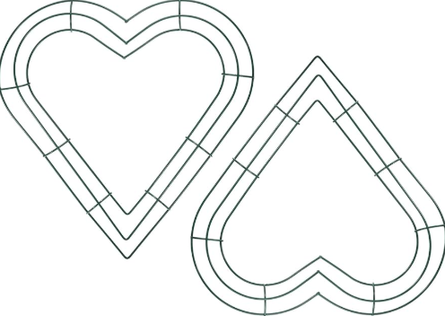 2pcs PATIKIL Christmas Wire Wreath Frame, Metal Heart Shape Dream Catcher Rings Macrame Wreath Floral Hoop for Home Car DIY Craft Wedding Wall Hanging Decorations, Black